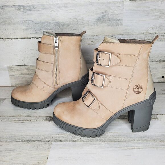 Timberland Women's Lana Point Boot Buckled Light Taupe Nubuck A5MPR Size 9.5 - Picture 4 of 16